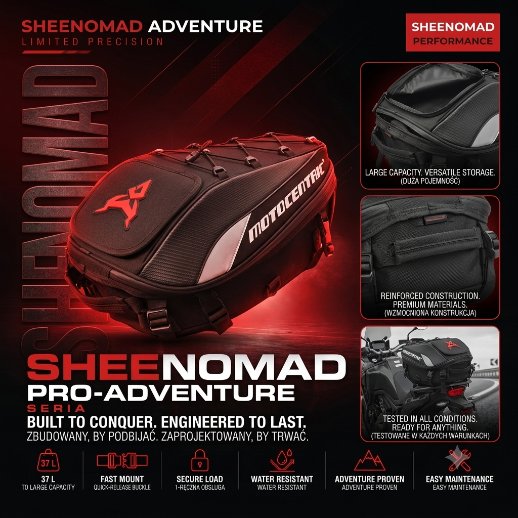 SHEENOMAD - Torba Motocyklowa na tył (MotoCentric Series)