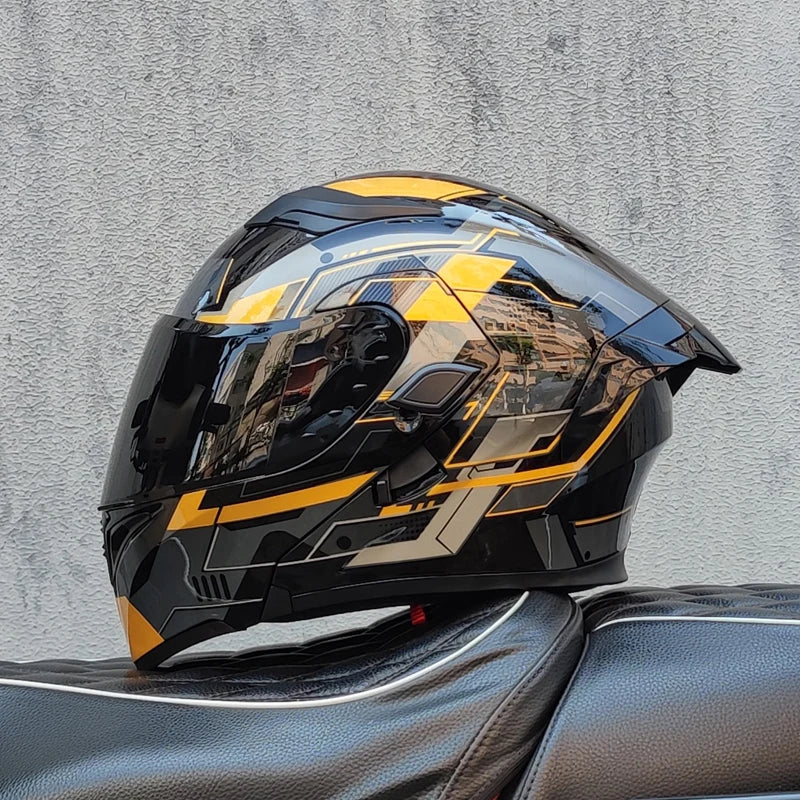 SHEEHELMET™ Apex Glow Gray - Szczękowy Kask Motocyklowy (Cer.DOT)