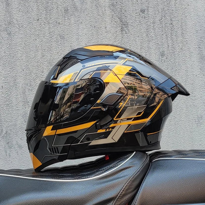 SHEEHELMET™ Apex Glow Gray - Szczękowy Kask Motocyklowy (Cer.DOT)