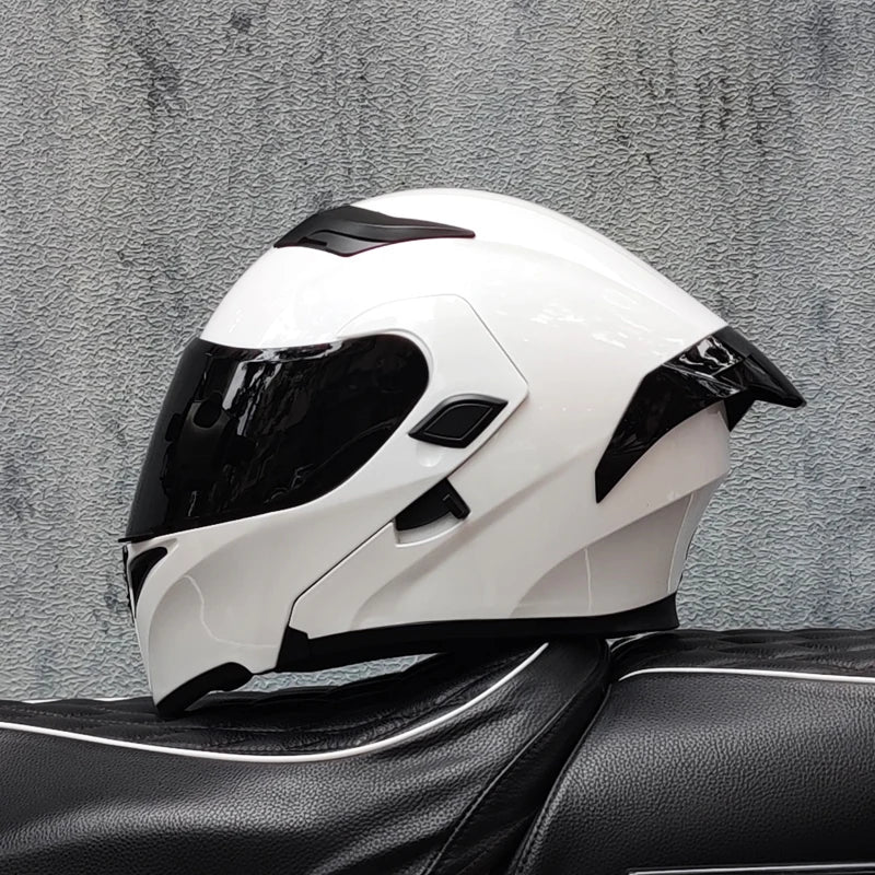 SHEEHELMET™ Apex White Szczękowy Kask Motocyklowy