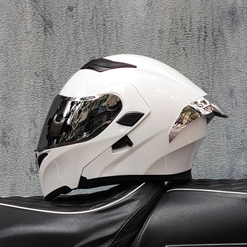 SHEEHELMET™ Apex White Szczękowy Kask Motocyklowy