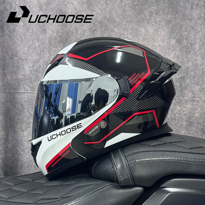 SHEEHELMET™ Titan Gray-White - Szczękowy Kask Motocyklowy (Cer.DOT)
