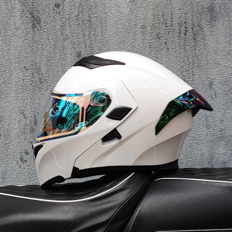 SHEEHELMET™ Apex White Szczękowy Kask Motocyklowy
