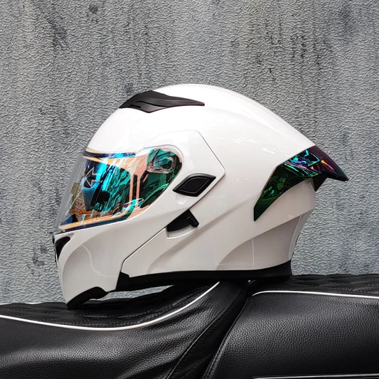 SHEEHELMET™ Apex White Szczękowy Kask Motocyklowy