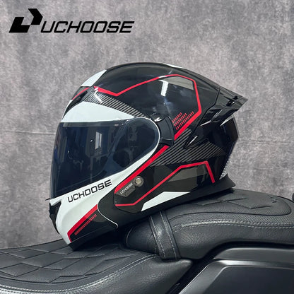 SHEEHELMET™ Titan Gray-White - Szczękowy Kask Motocyklowy (Cer.DOT)