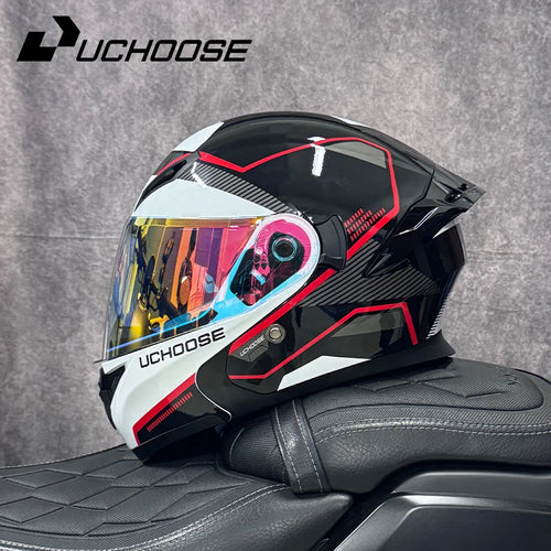 SHEEHELMET™ Titan Gray-White - Szczękowy Kask Motocyklowy (Cer.DOT)